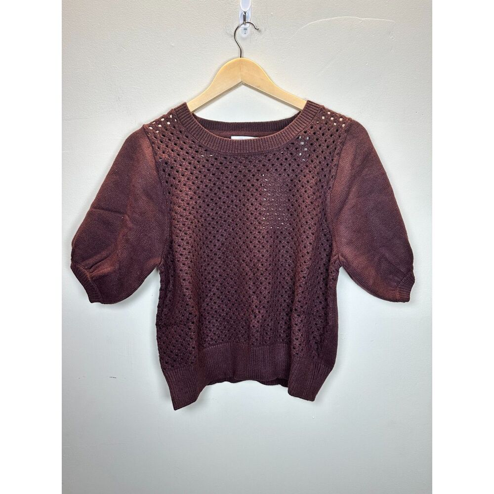 Stitches + Stripes Women's SSFW23-29 Size XL Brown Perforated Sweater Top NWT